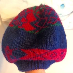 Isotoner winter beanie Y2K vintage red and blue